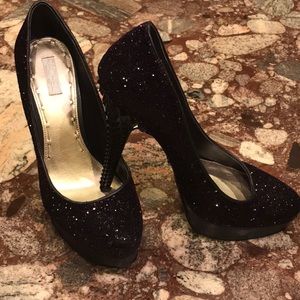 Purple Glitter Platform Pumps